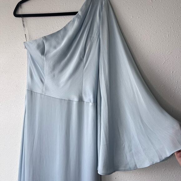 Sachin & Babi Keely One-Shoulder Satin Gown Size 4 Ice Blue - Picture 6 of 10